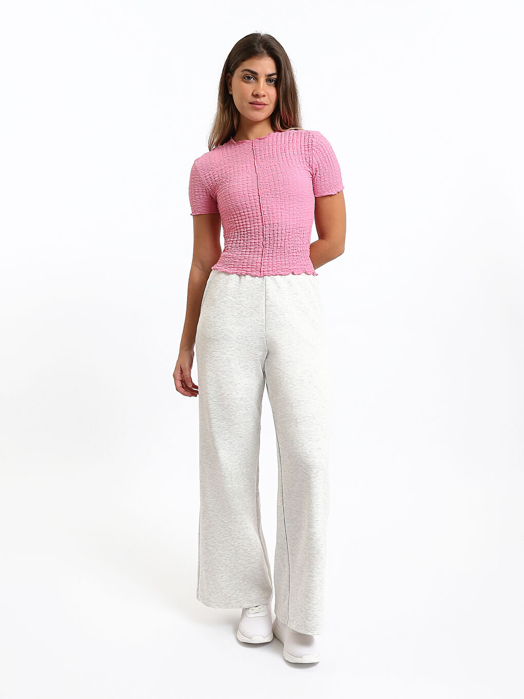 Crew Neck Textured Women's T-Shirt-1