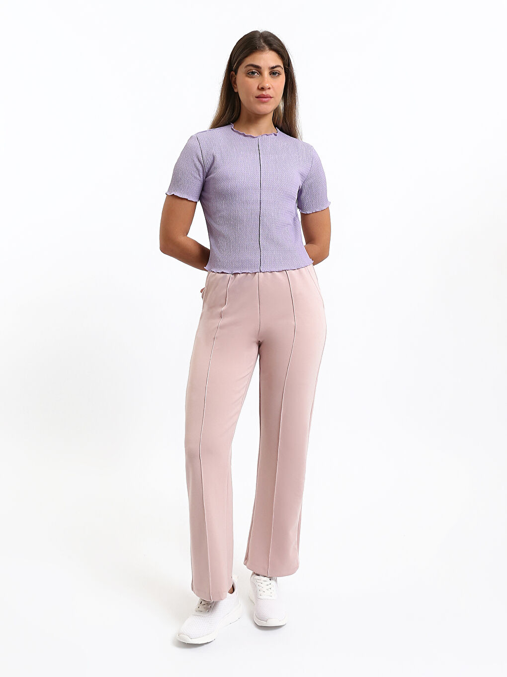 Crew Neck Textured Women's T-Shirt-4