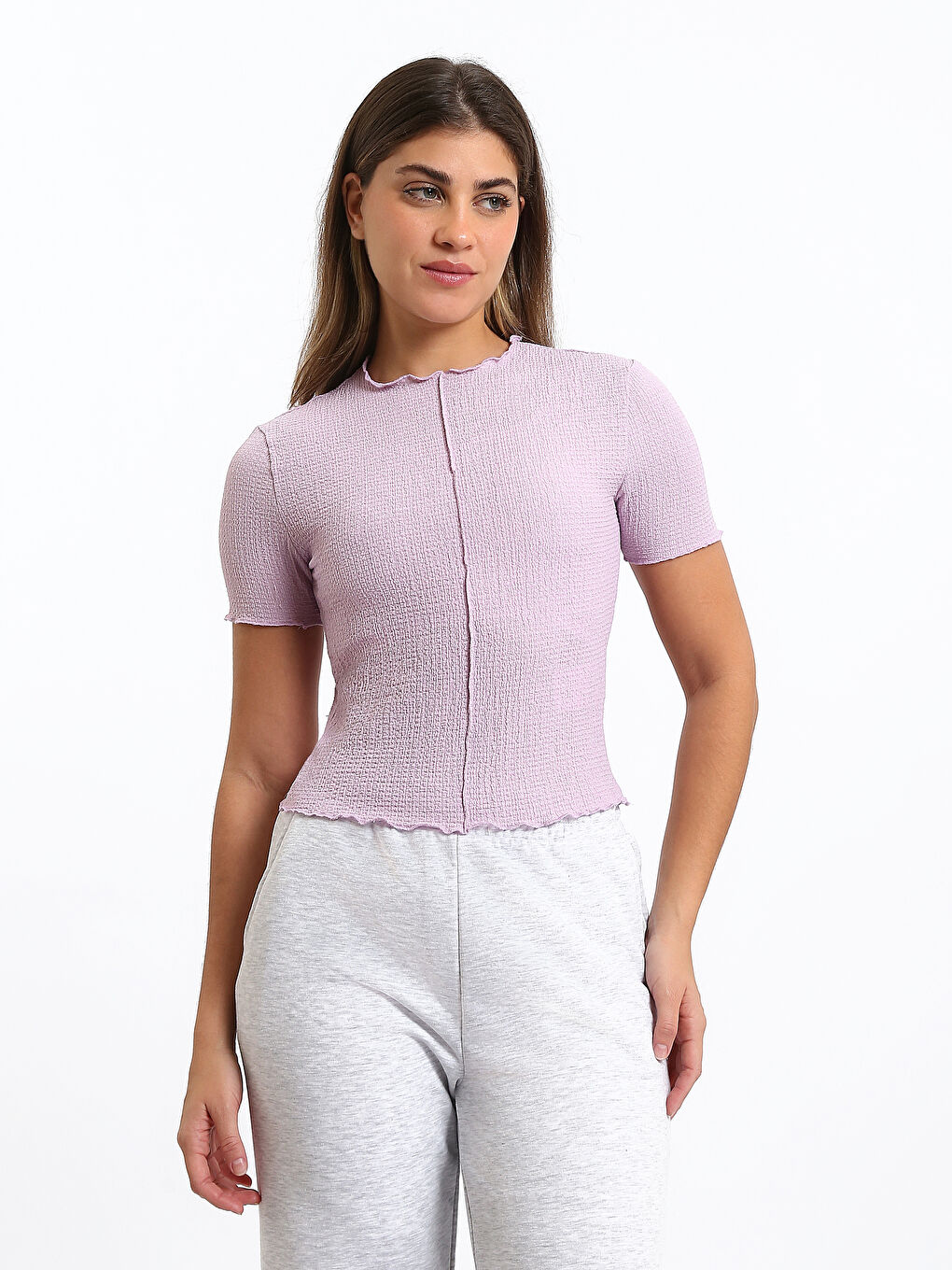 Crew Neck Textured Women's T-Shirt