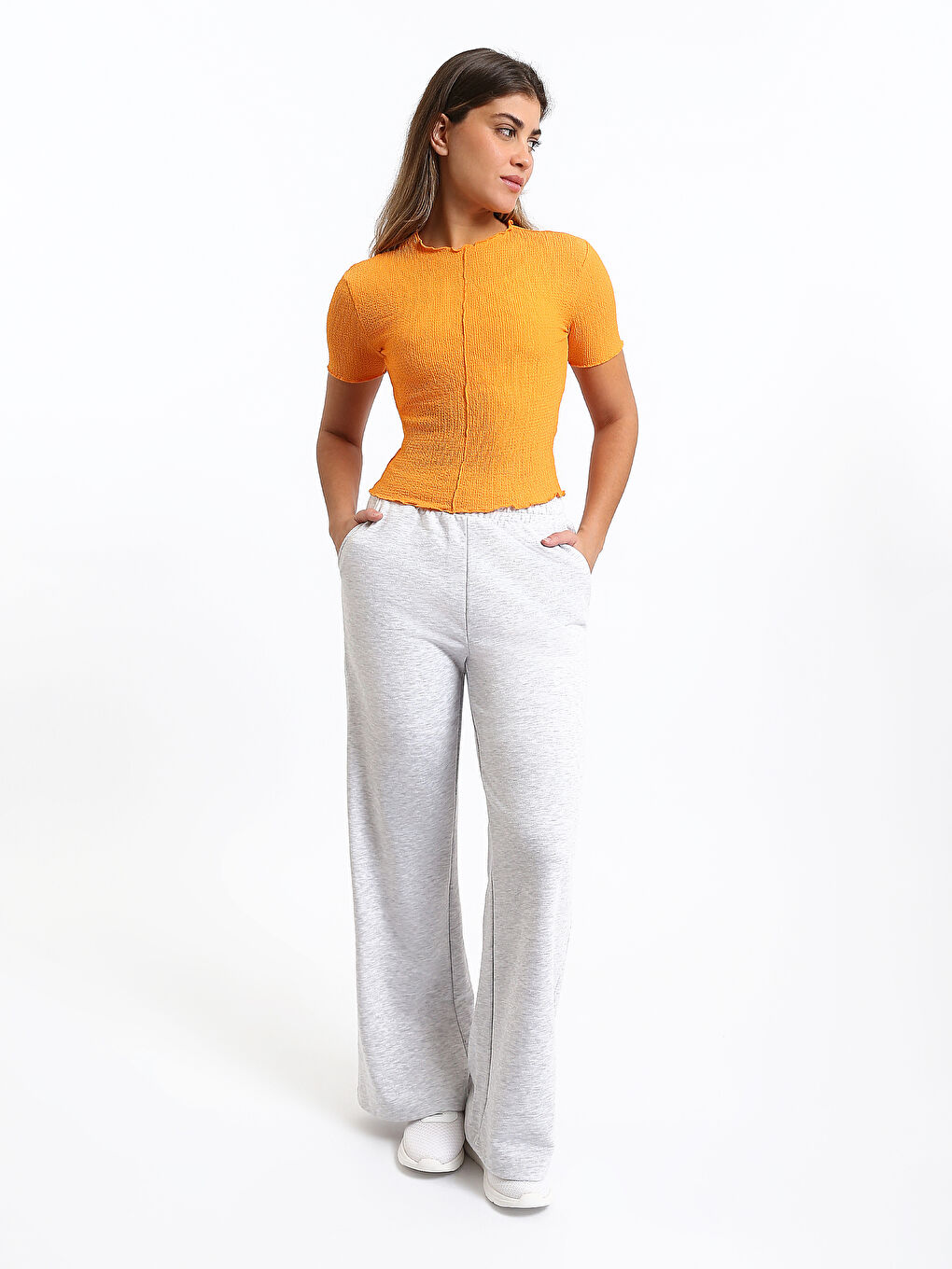 Crew Neck Textured Women's T-Shirt-1