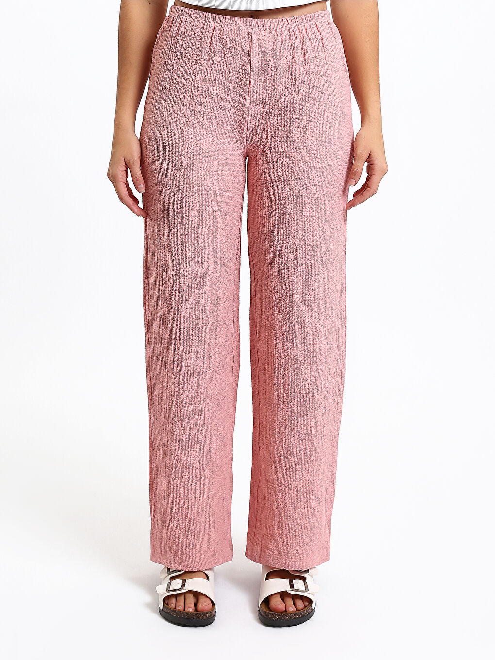 کەمەر لاستیک پانتۆڵی فراوانی ژنان-1