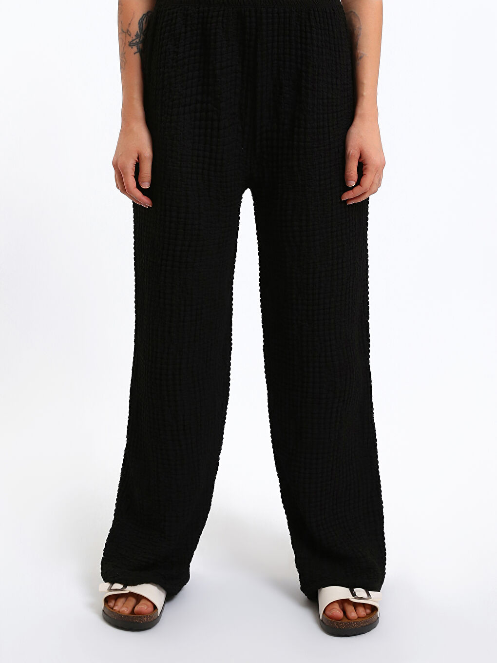 Elasticated Waist Relaxed Fit Women's Trousers-1