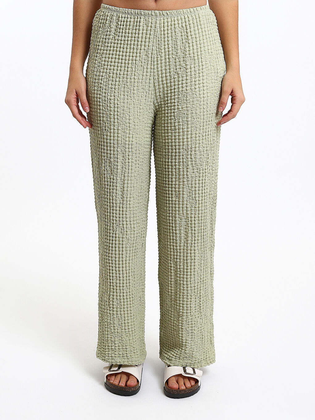 Elasticated Waist Relaxed Fit Women's Trousers-1