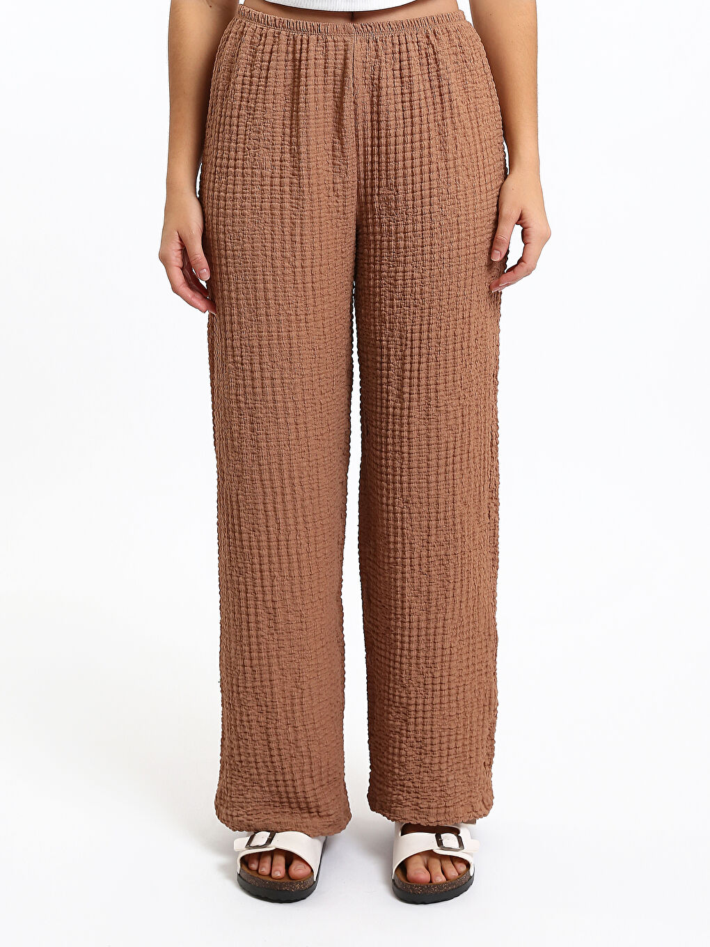 Elasticated Waist Relaxed Fit Women's Trousers-1