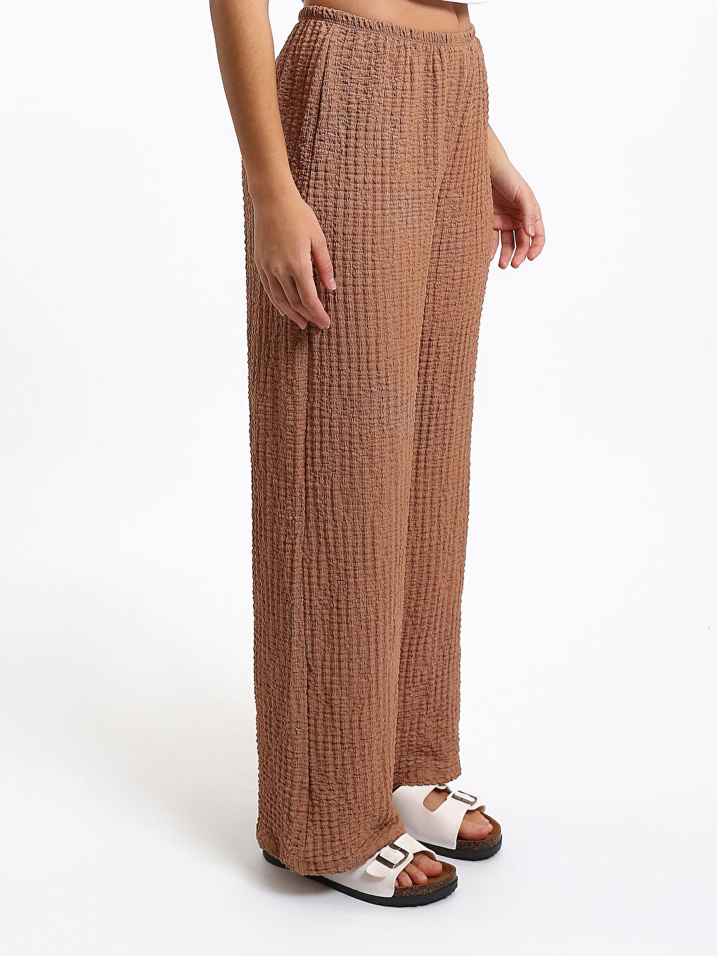 Elasticated Waist Relaxed Fit Women's Trousers-3