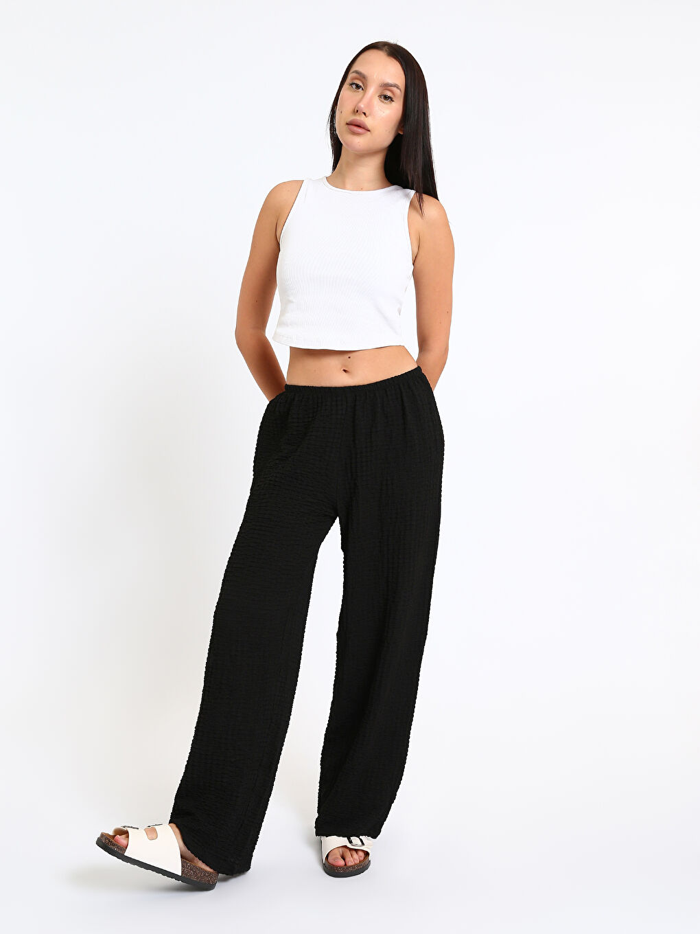 Elasticated Waist Relaxed Fit Women's Trousers