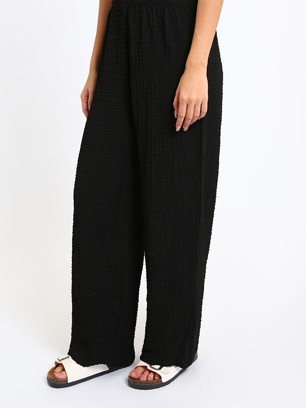 Elasticated Waist Relaxed Fit Women's Trousers-3