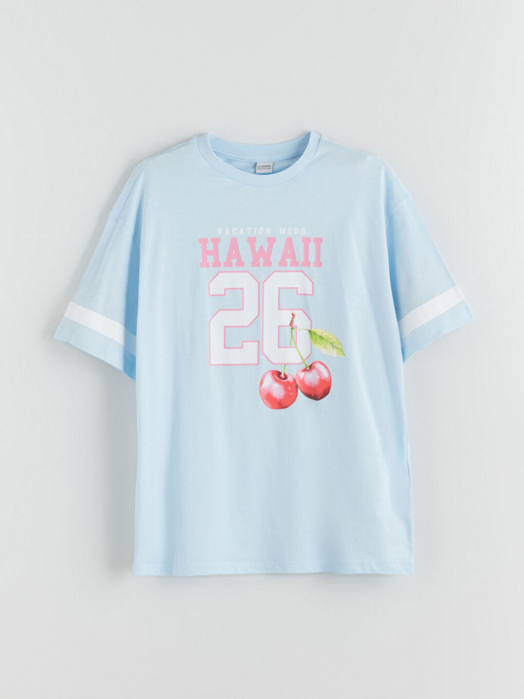 Mavi Bisiklet Yaka Kız Çocuk Tişört