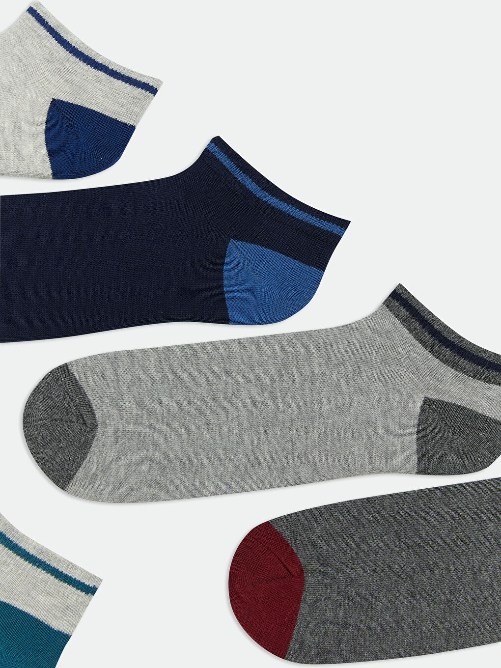 Karışık Renk Bloklu Erkek Patik Çorap 7'li-2