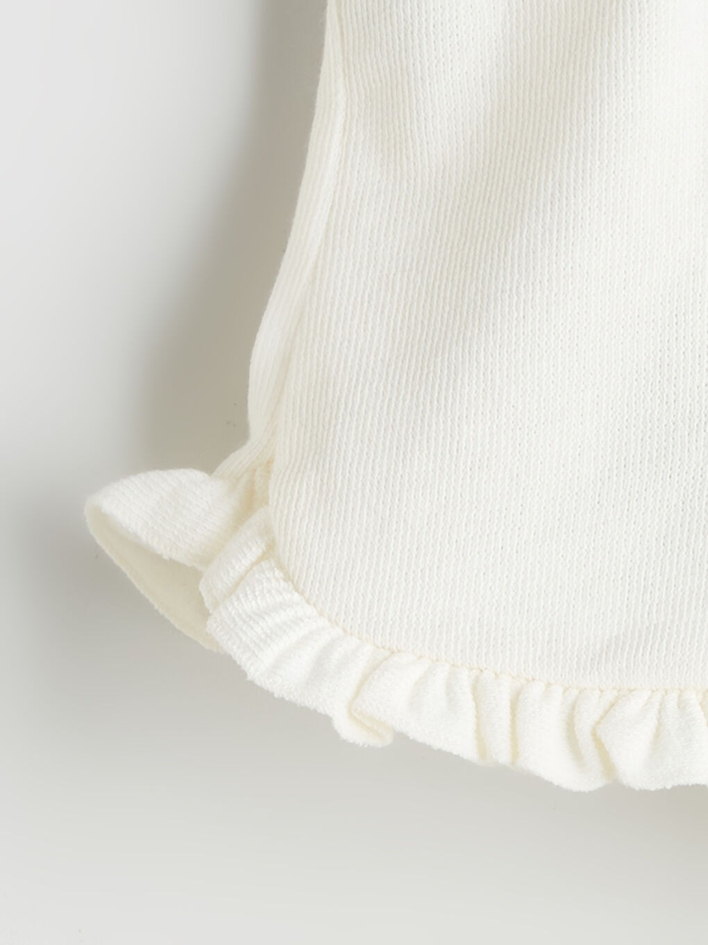 Sarı Beli Lastikli Fırfırlı Kız Bebek Şort 2'li-3