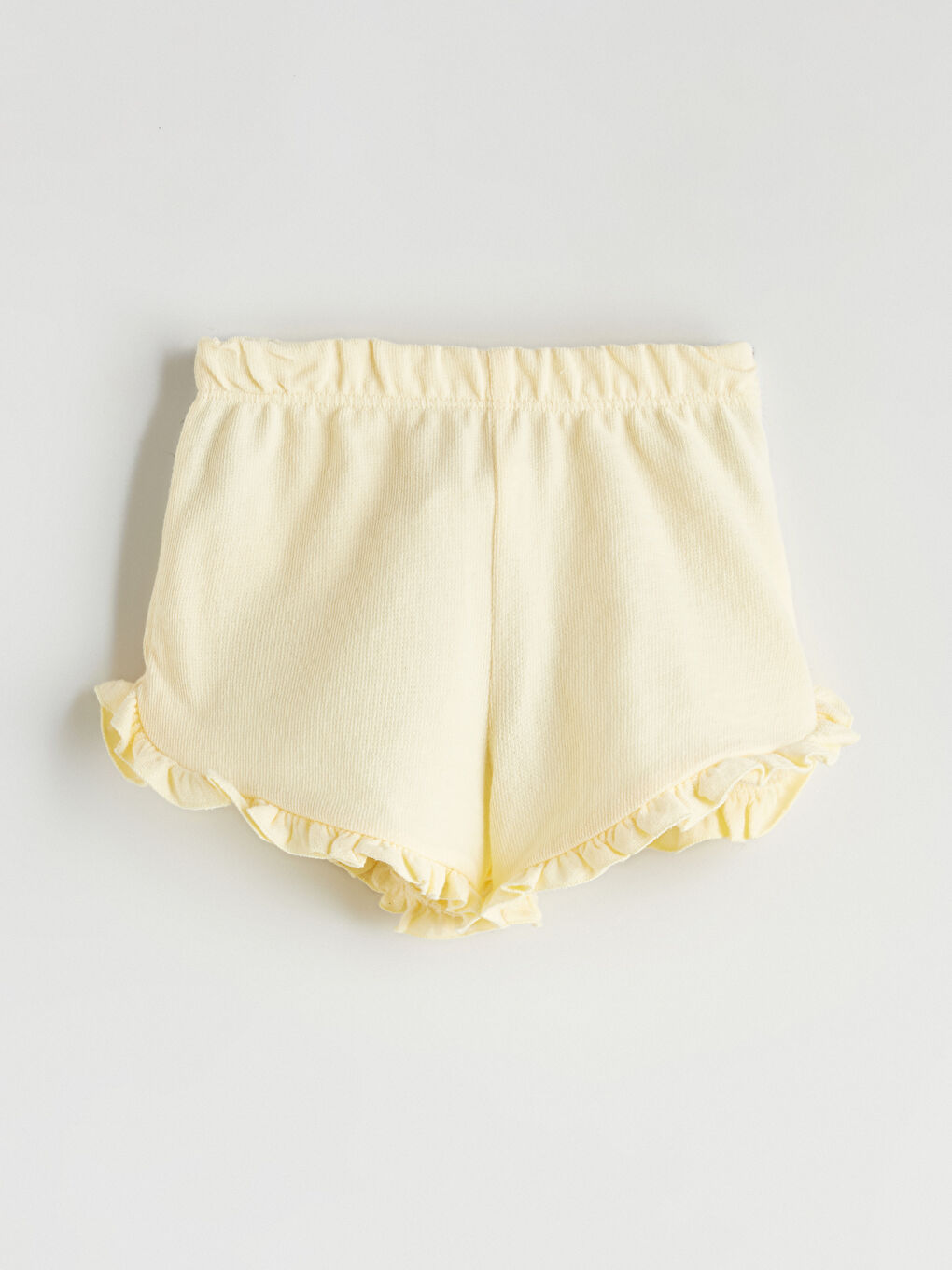Sarı Beli Lastikli Fırfırlı Kız Bebek Şort 2'li-4