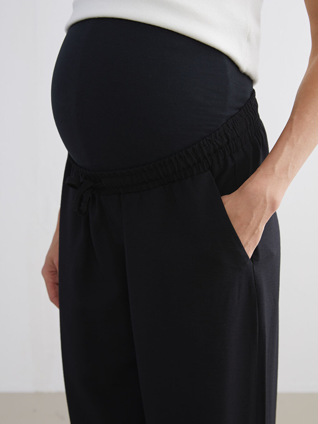 Belly Panel Maternity Trousers-2