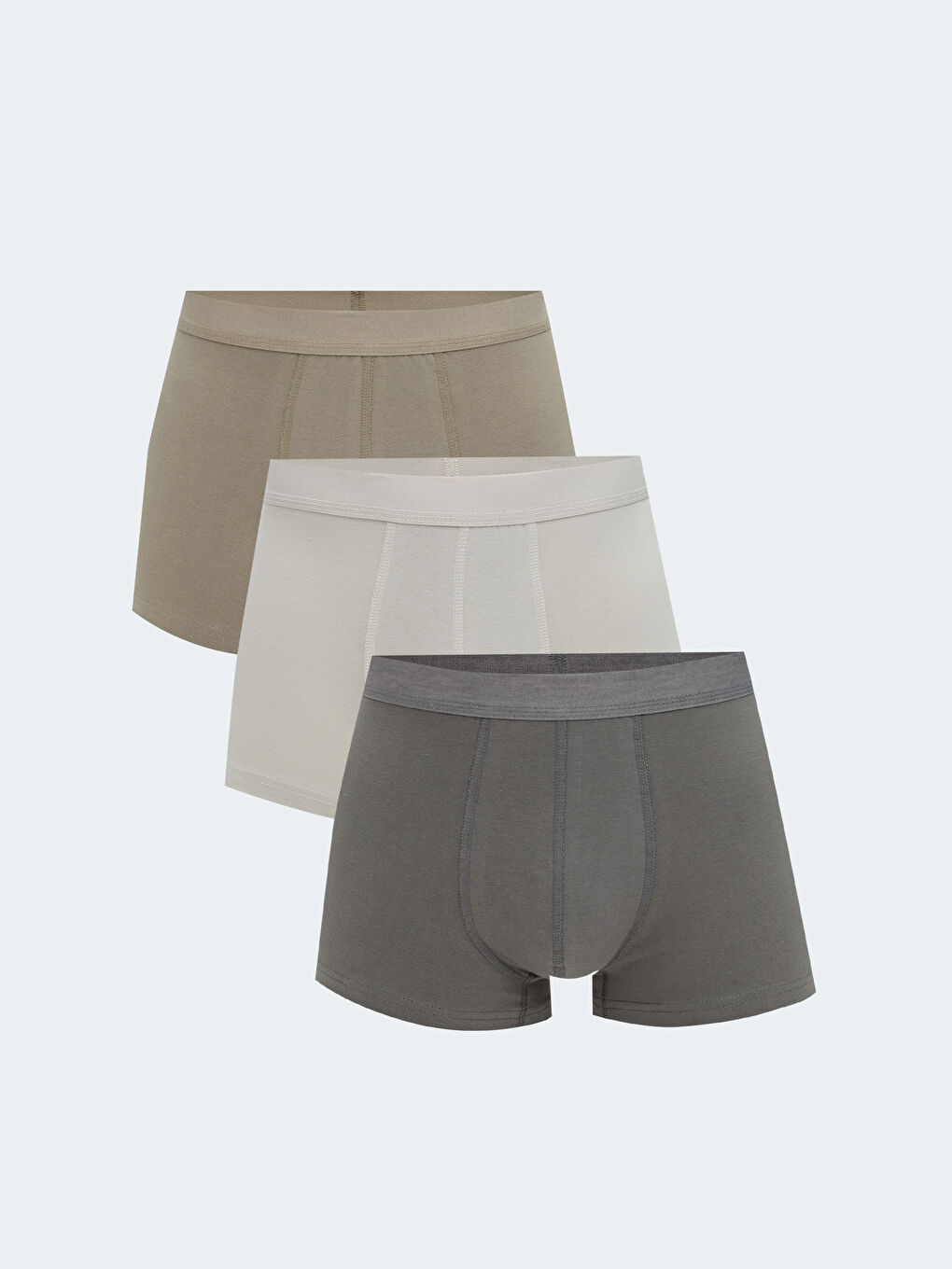 Gri Standart Kalıp Pamuklu Esnek Erkek Boxer 3'lü