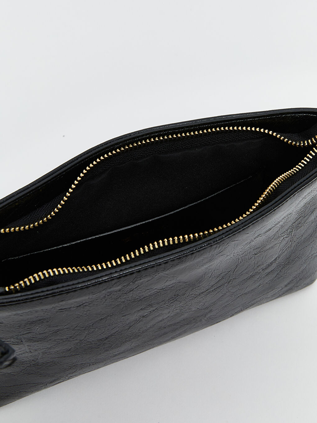 Siyah Deri Görünümlü Kadın Kol Çantası-9