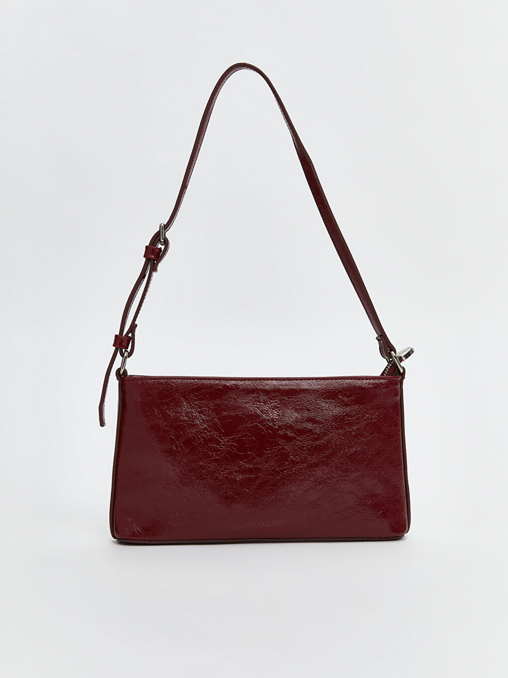 Bordo Deri Görünümlü Kadın Kol Çantası-3