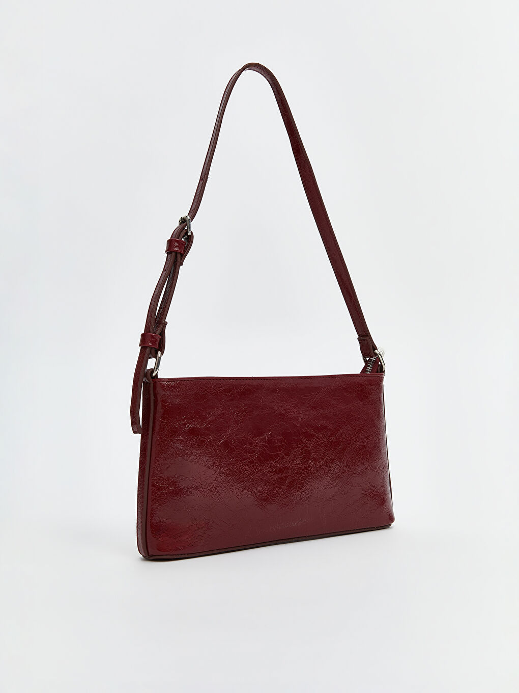 Bordo Deri Görünümlü Kadın Kol Çantası-4