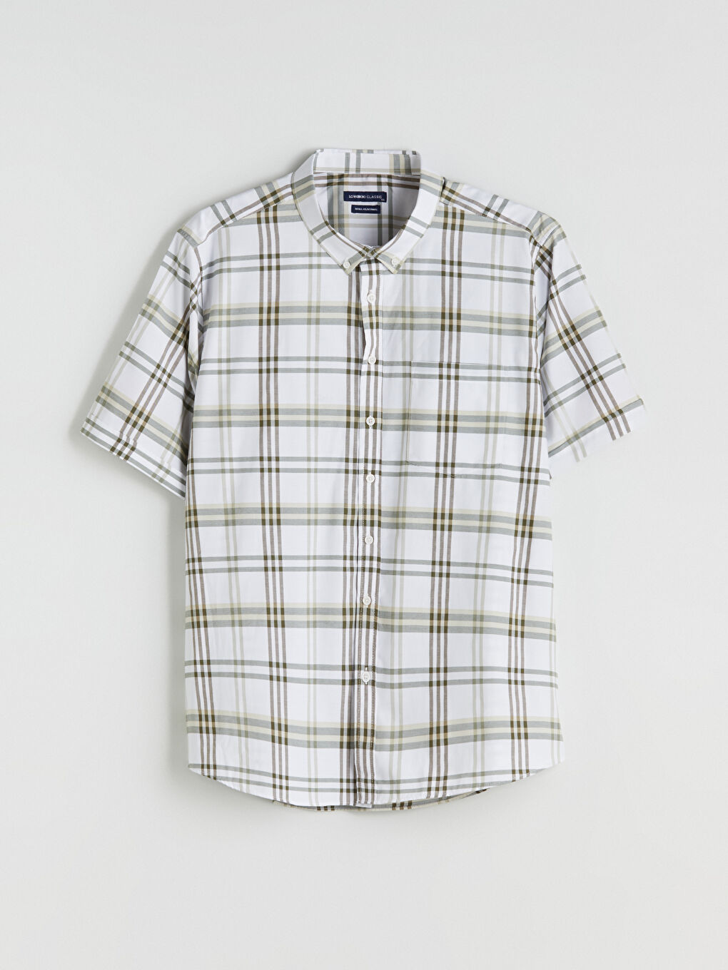 Yeşil Regular Fit Kısa Kollu Ekose Erkek Gömlek-8