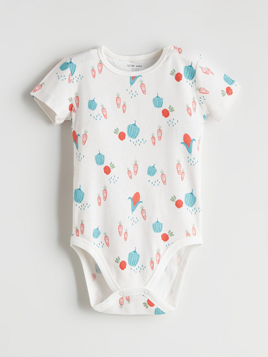 Ekru Baskılı Erkek Bebek Çıtçıtlı Body 2'li-1