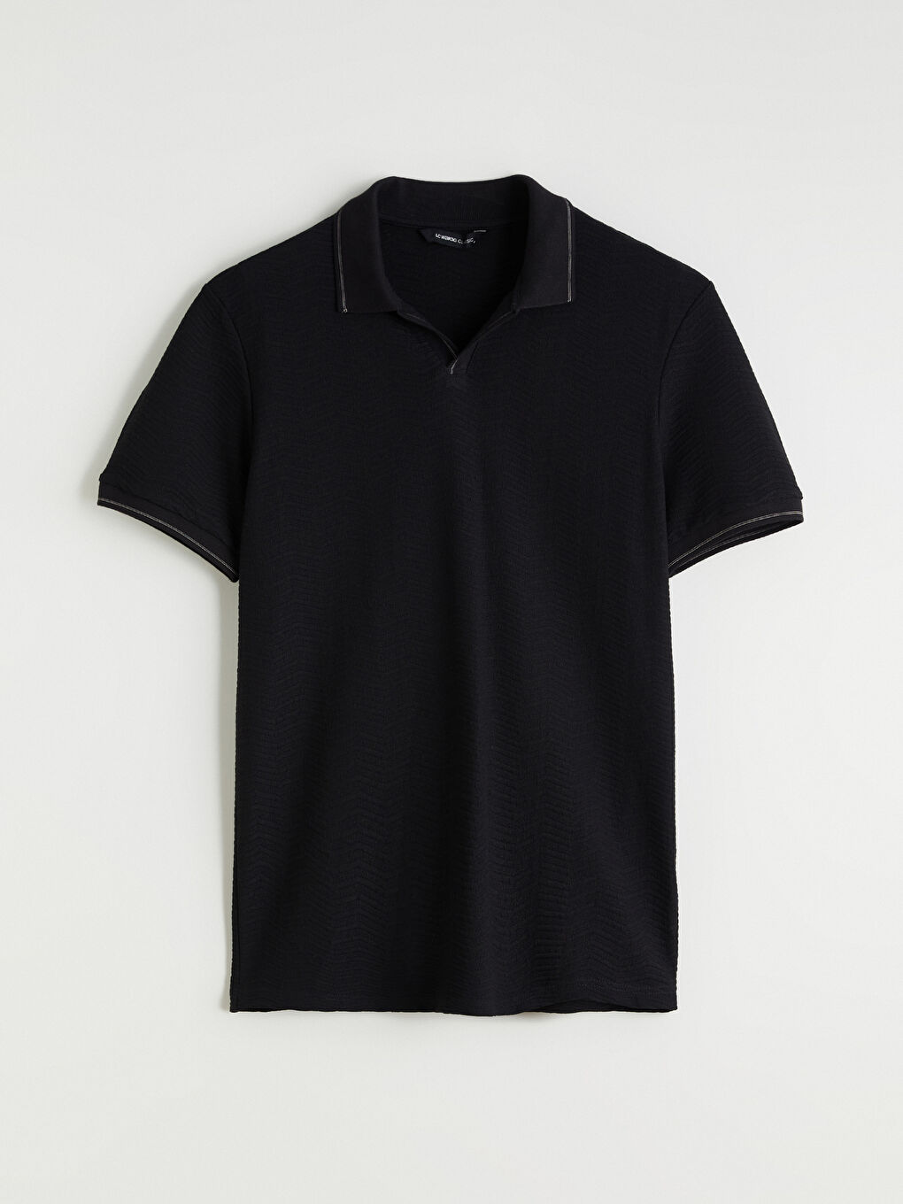 Siyah Polo Yaka Erkek Tişört-4