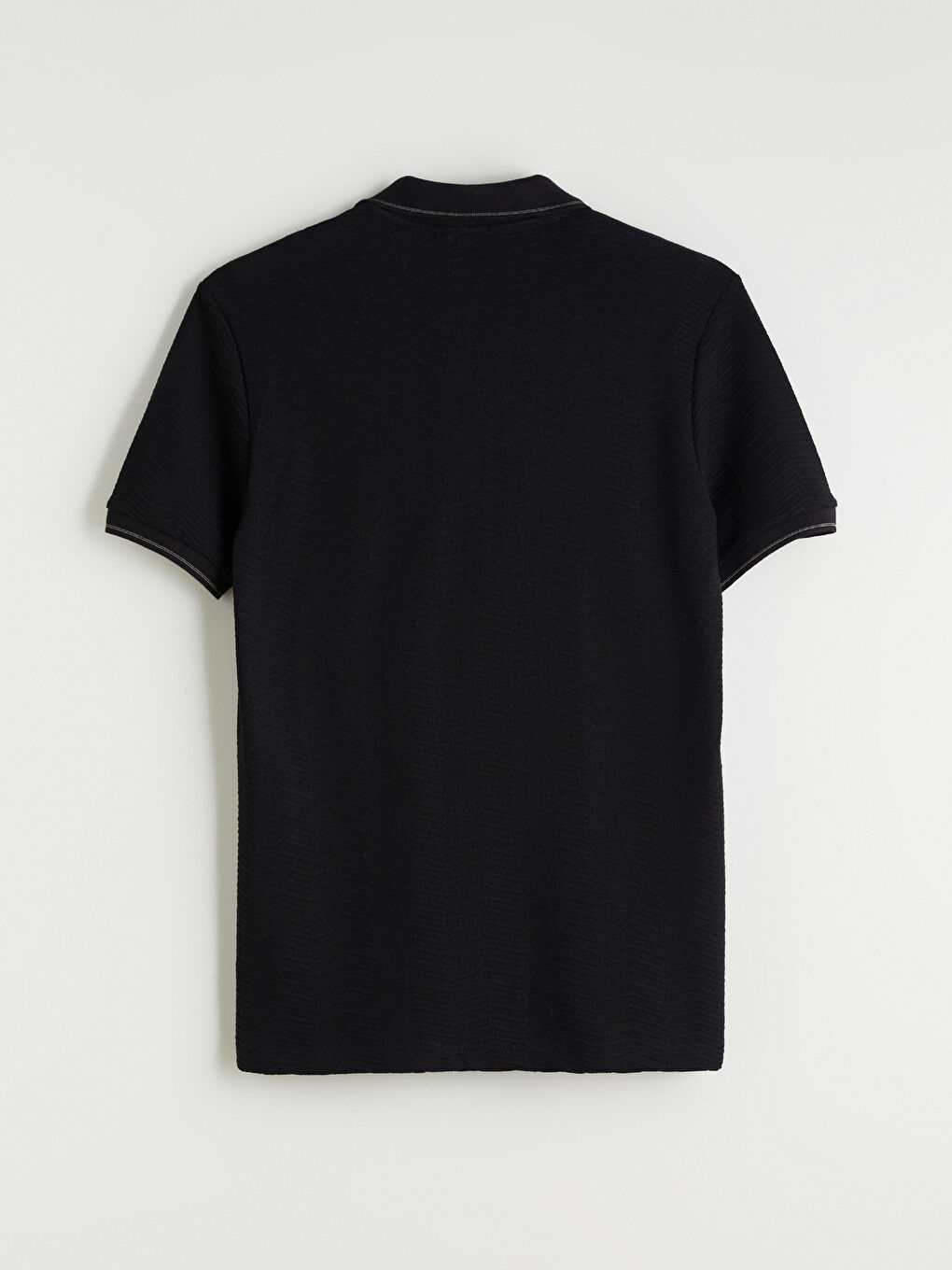 Siyah Polo Yaka Erkek Tişört-5