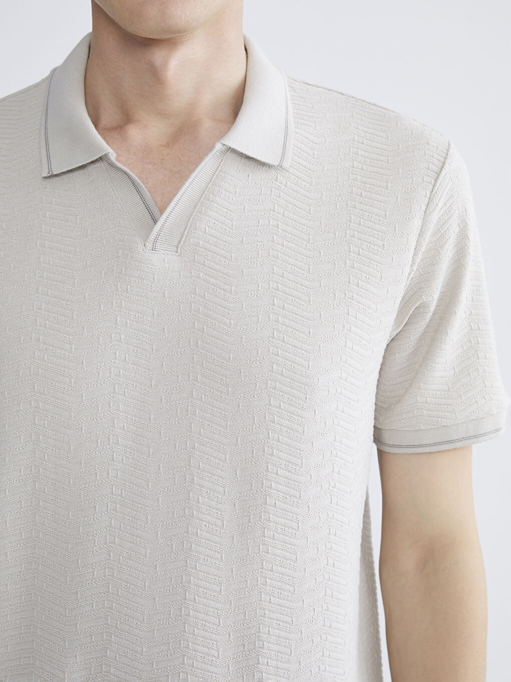Gri Polo Yaka Erkek Tişört-2