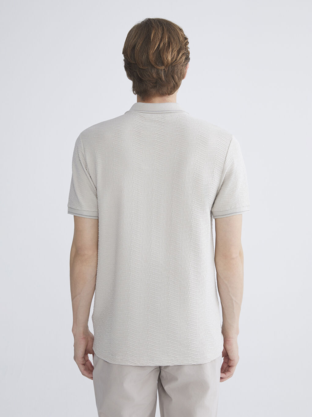 Gri Polo Yaka Erkek Tişört-3