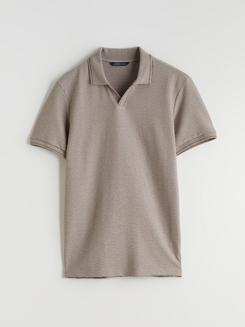 Gri Polo Yaka Erkek Tişört-4