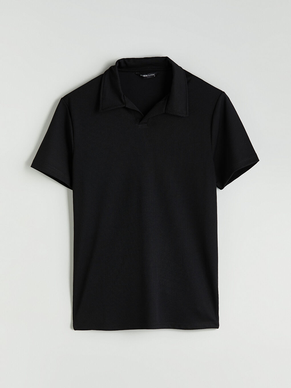 Siyah Polo Yaka Erkek Tişört-4