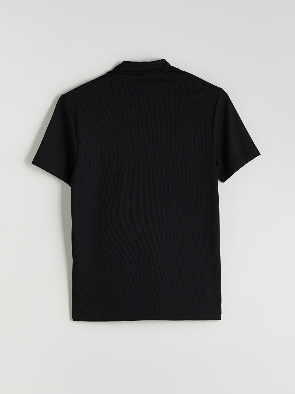 Siyah Polo Yaka Erkek Tişört-5