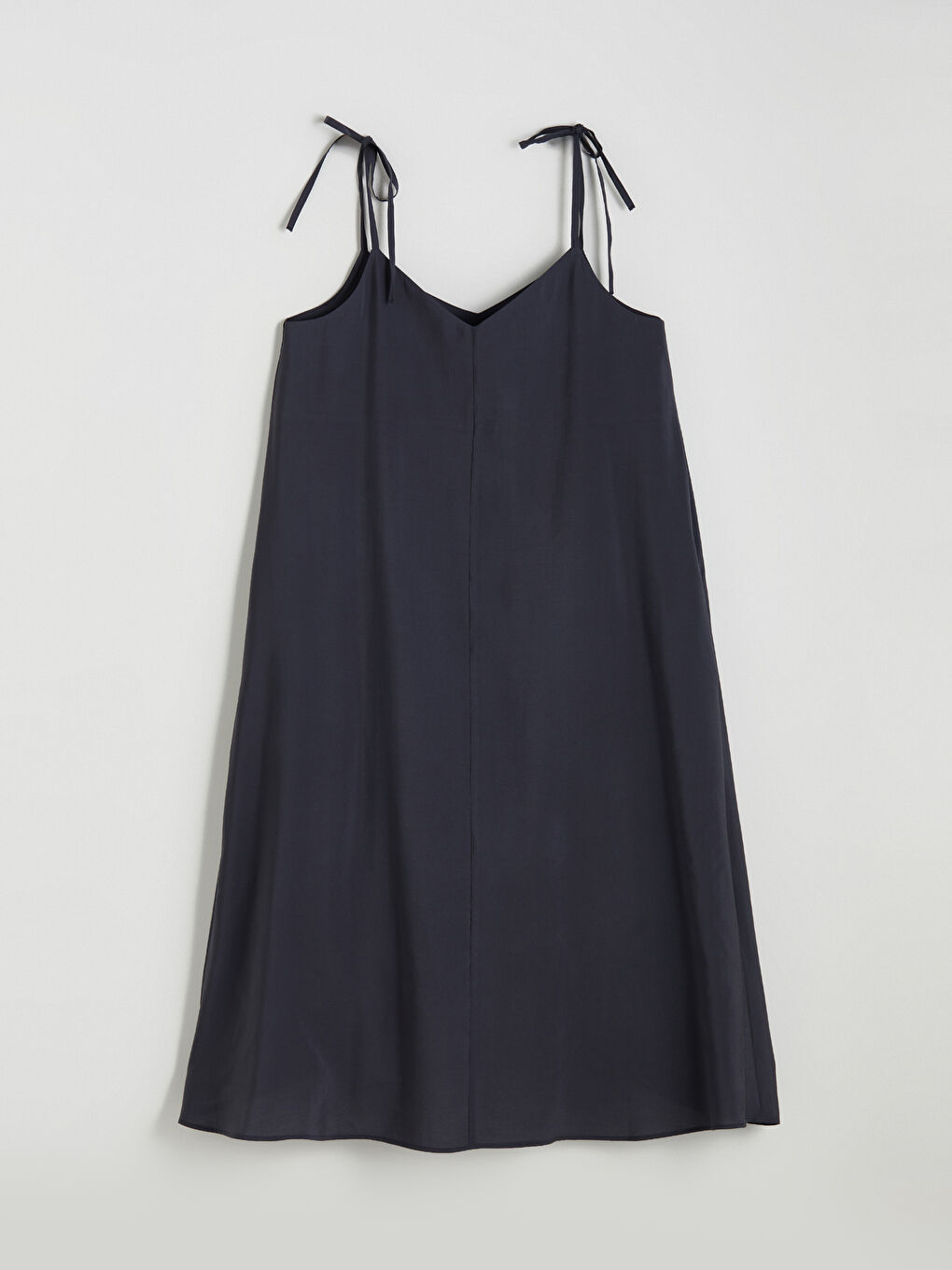 Gri V Yaka Modal Karışımlı Elbise-5