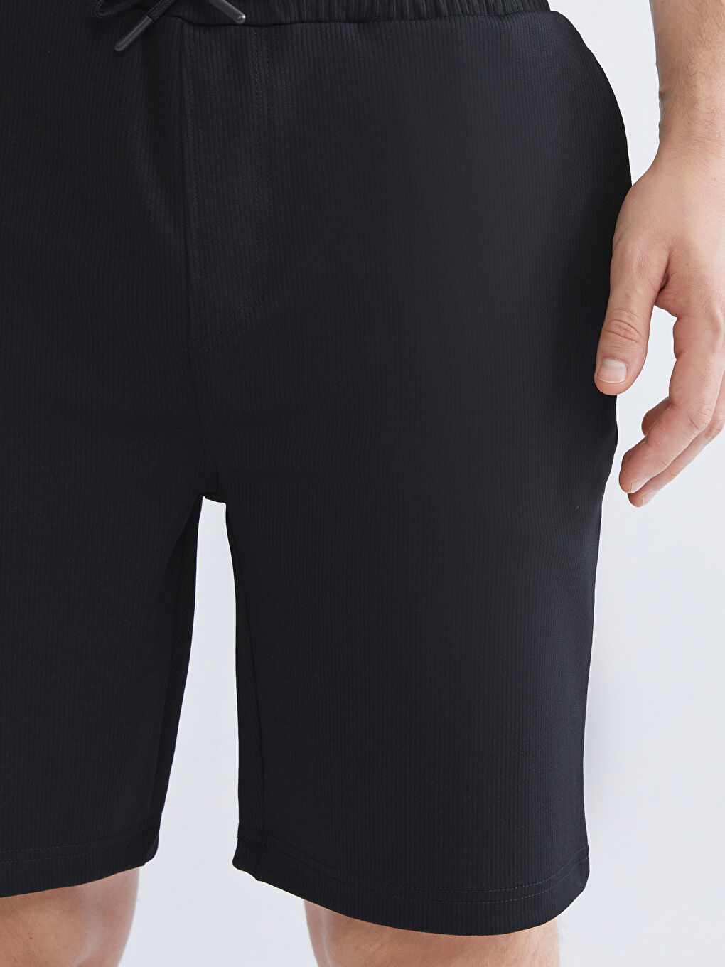 Siyah Standart Kalıp Erkek Şort-2