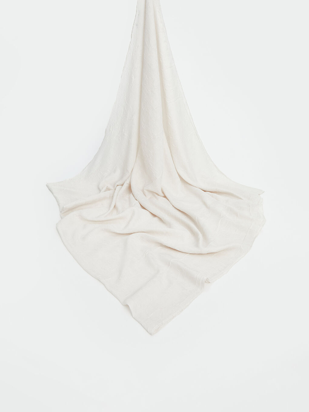 Ekru Düz Vual Kadın Şal