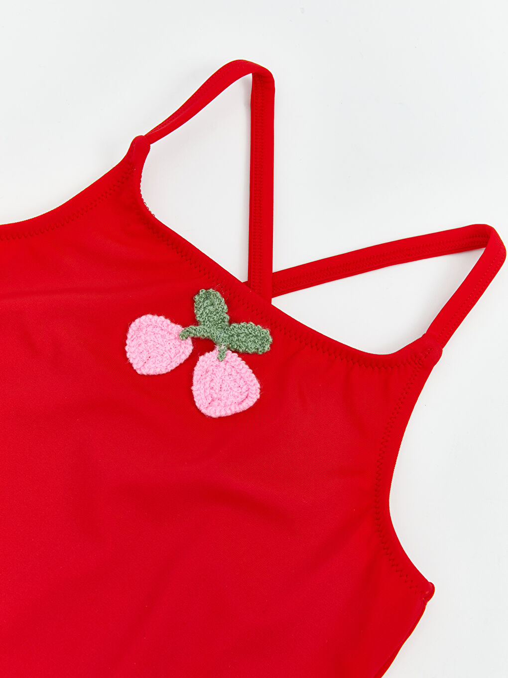 Kırmızı Uv Korumalı Kız Çocuk Mayo-2