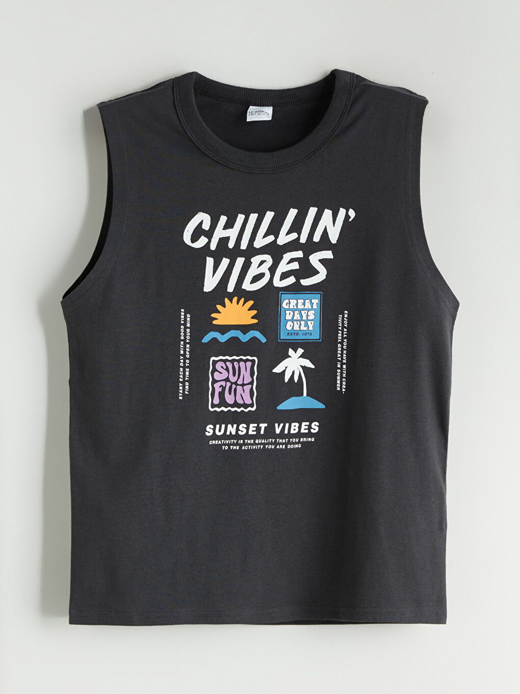 Принтті ұлдарға арналған жеңсіз жейде мен шорты-1