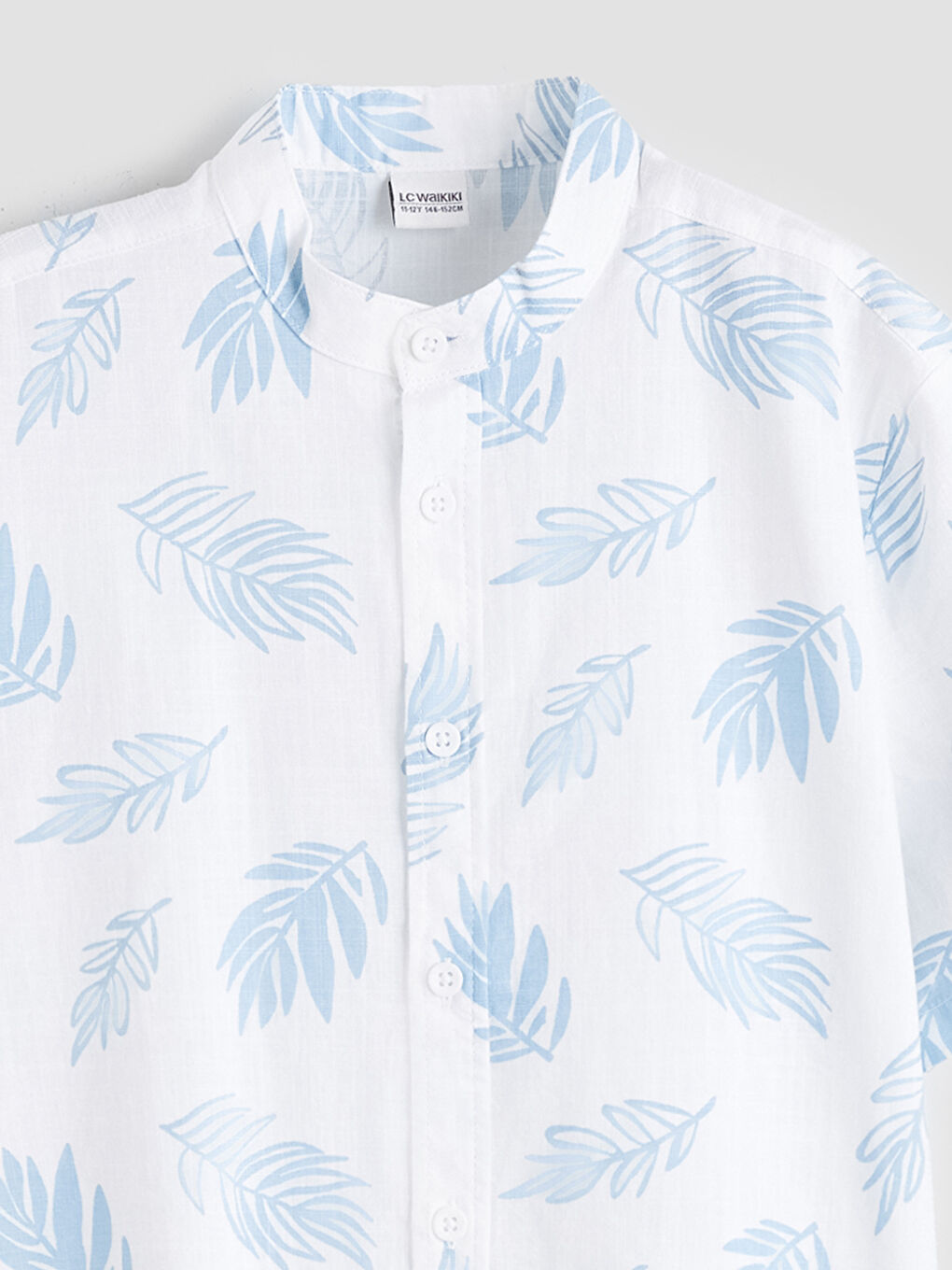 Grandad Collar Boys' Poplin Shirt-2