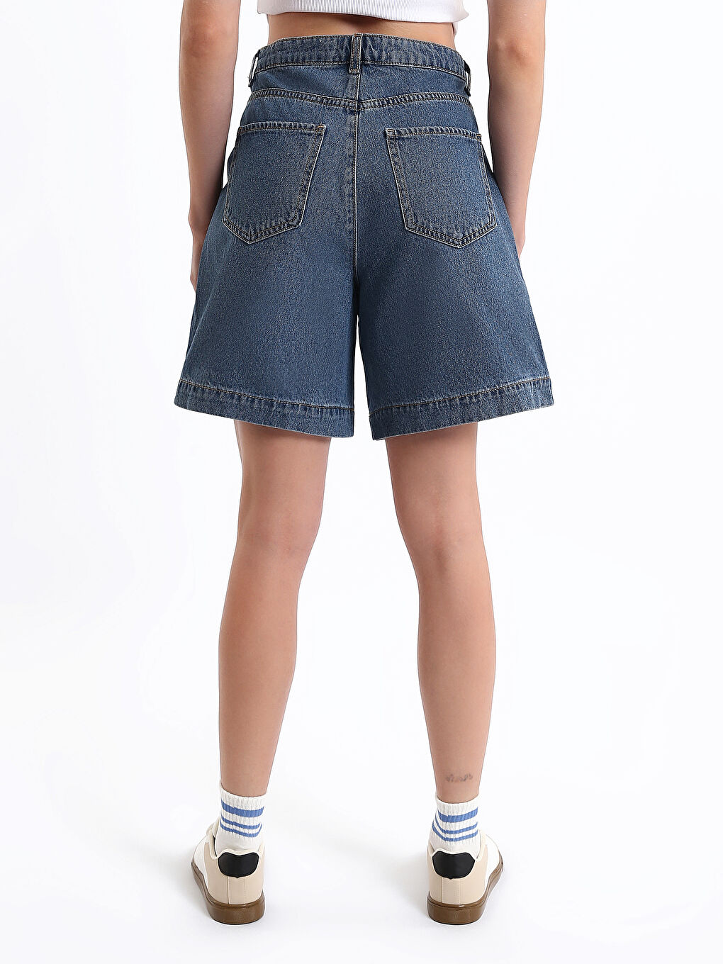 Regular Fit Women's Denim Shorts-4
