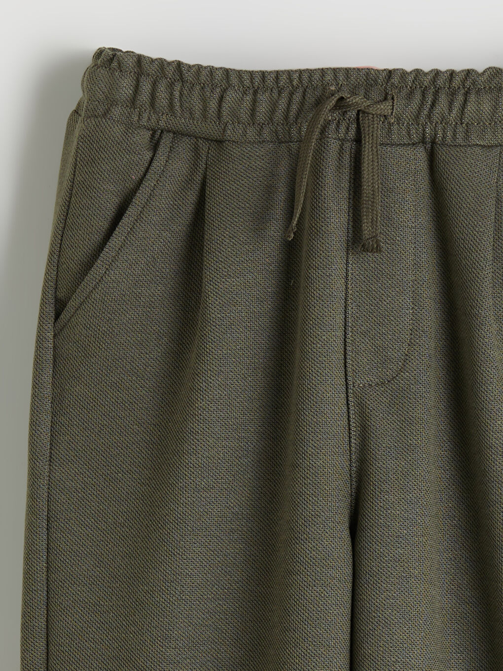 Haki Beli Lastikli Dokulu Erkek Çocuk Pantolon-1