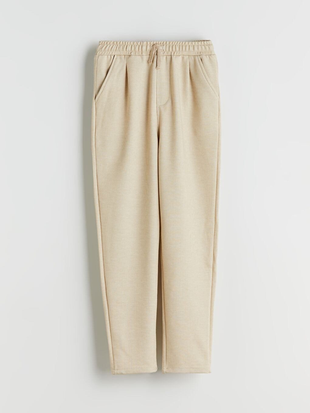 Bej Beli Lastikli Dokulu Erkek Çocuk Pantolon