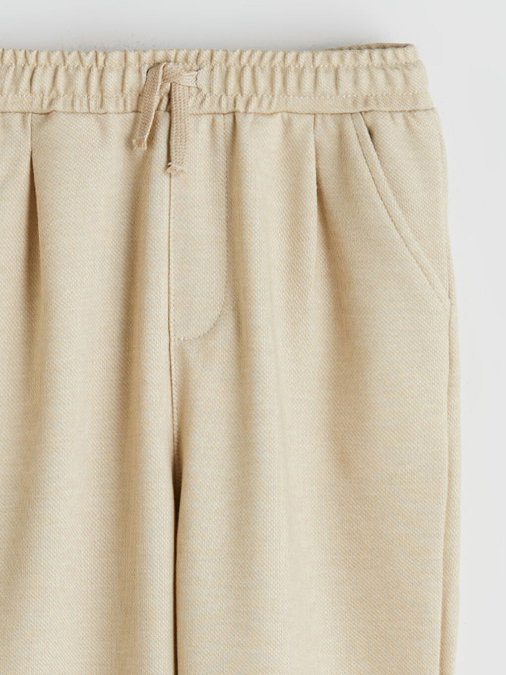 Bej Beli Lastikli Dokulu Erkek Çocuk Pantolon-2