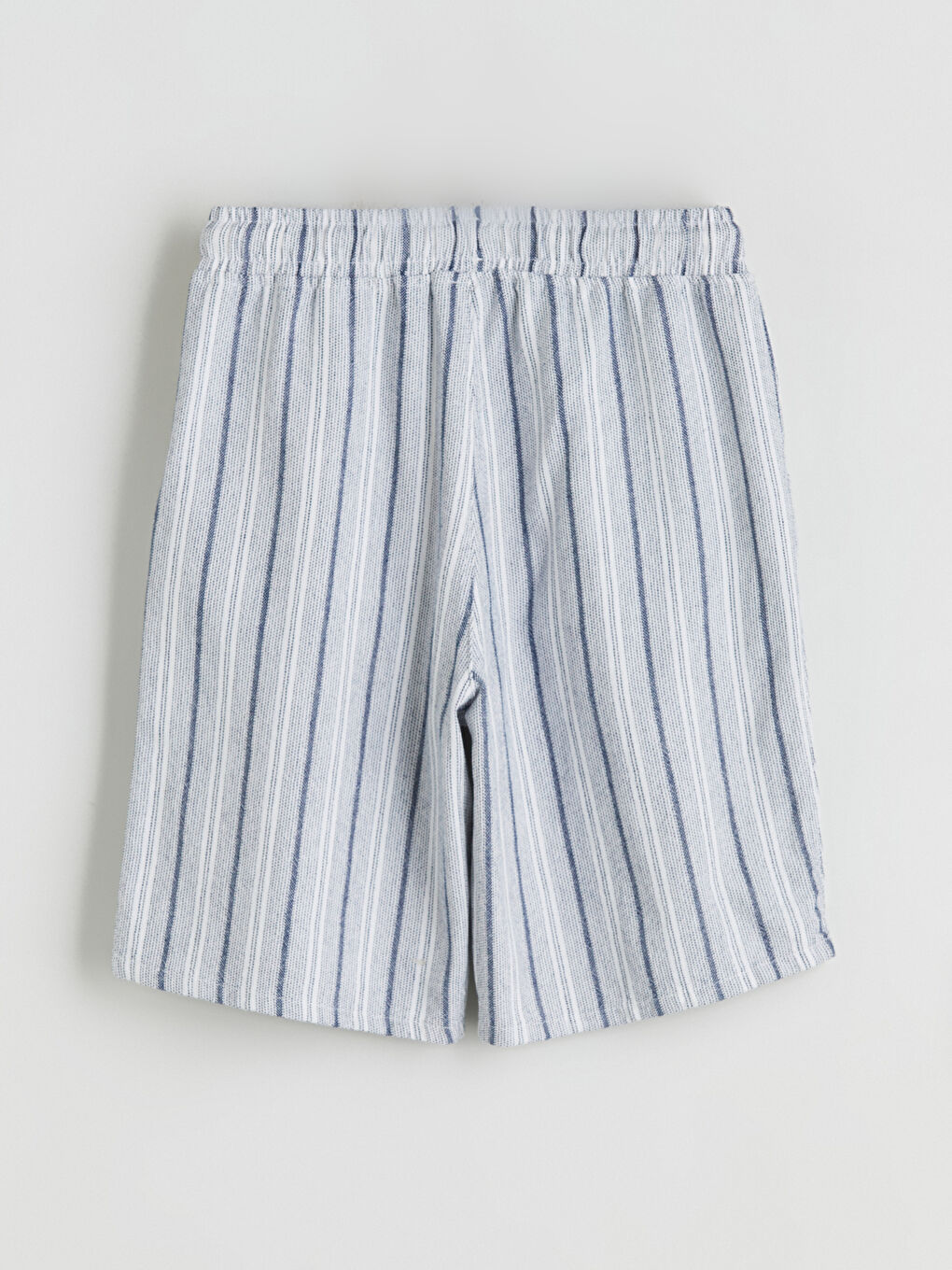 Lacivert Beli Lastikli Çizgili Erkek Çocuk Şort-2