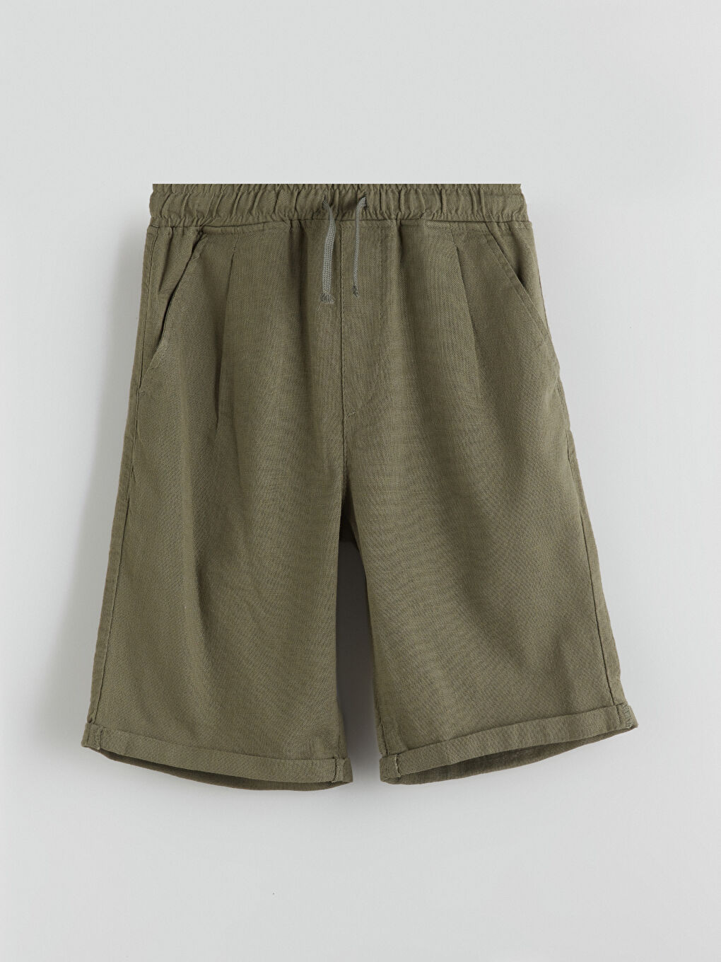 Haki Beli Lastikli Basic Erkek Çocuk Şort