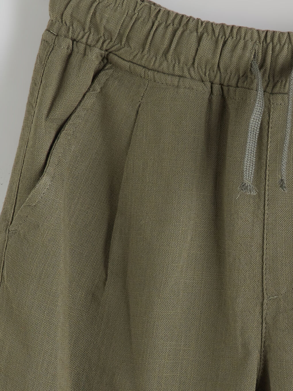 Haki Beli Lastikli Basic Erkek Çocuk Şort-1