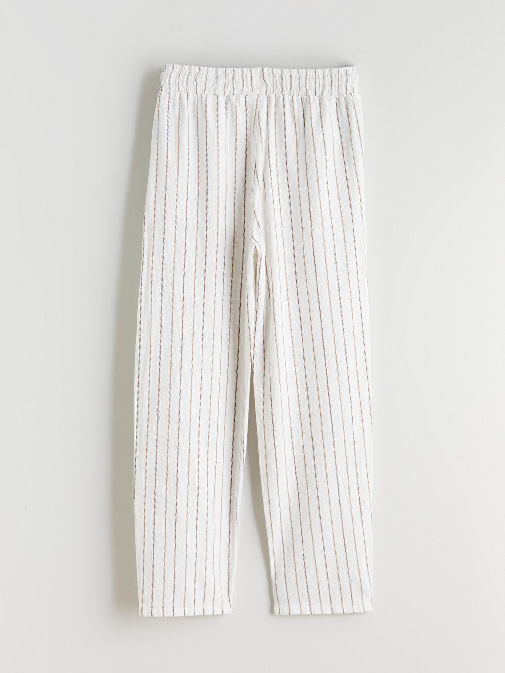 Kahverengi Beli Lastikli Çizgili Erkek Çocuk Pantolon-2