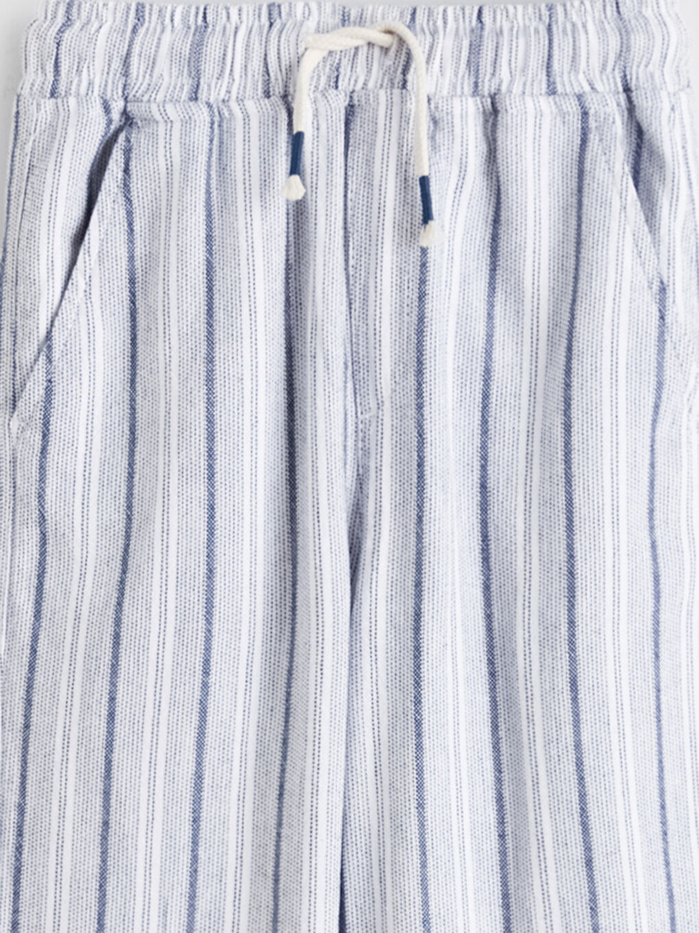 Lacivert Beli Lastikli Çizgili Erkek Çocuk Pantolon-2