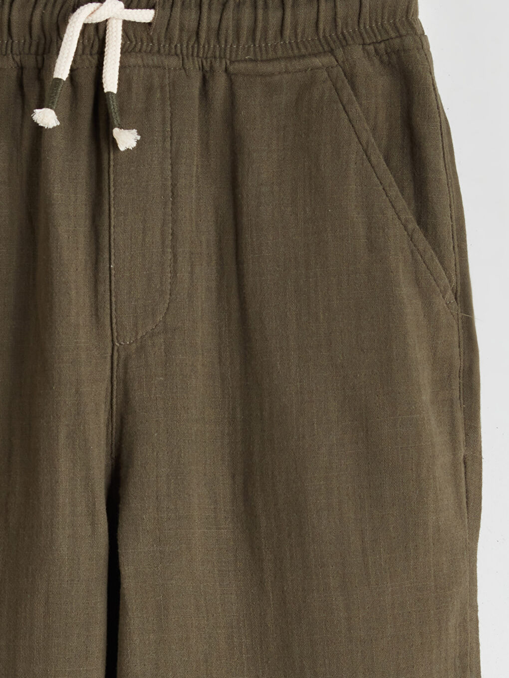 Haki Beli Lastikli Erkek Çocuk Pantolon-2