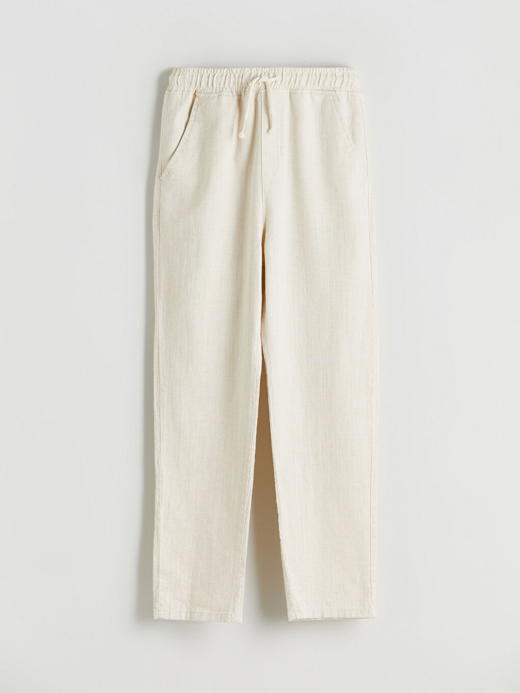 Ekru Beli Lastikli Erkek Çocuk Pantolon