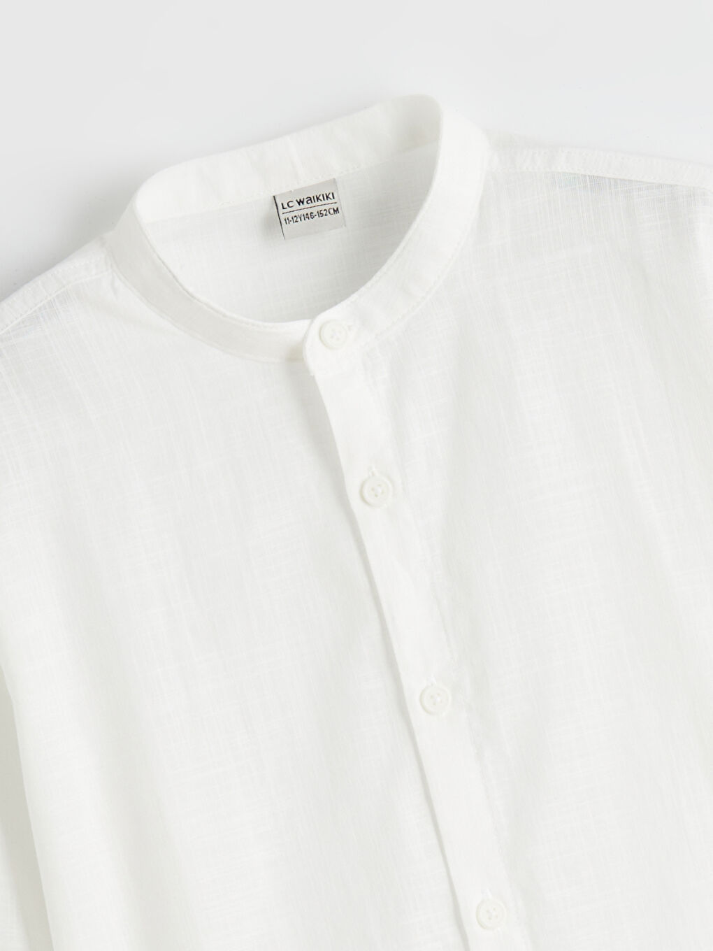 Рубашка с воротником-стойкой и длинным рукавом для мальчиков-1