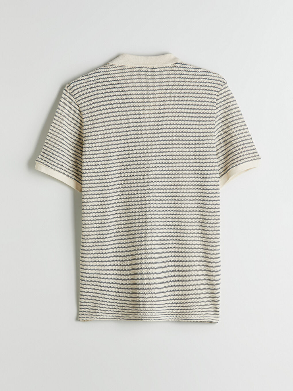 Yeşil Polo Yaka Çizgili Erkek Tişört-5