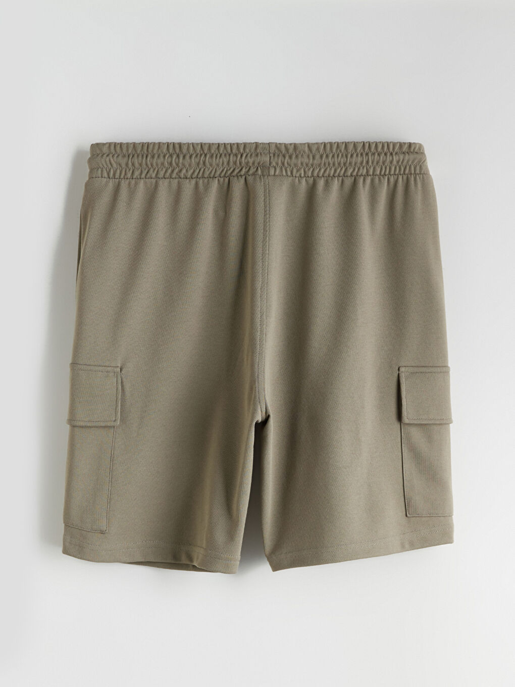 Haki Standart Kalıp Erkek Kargo Şort-5