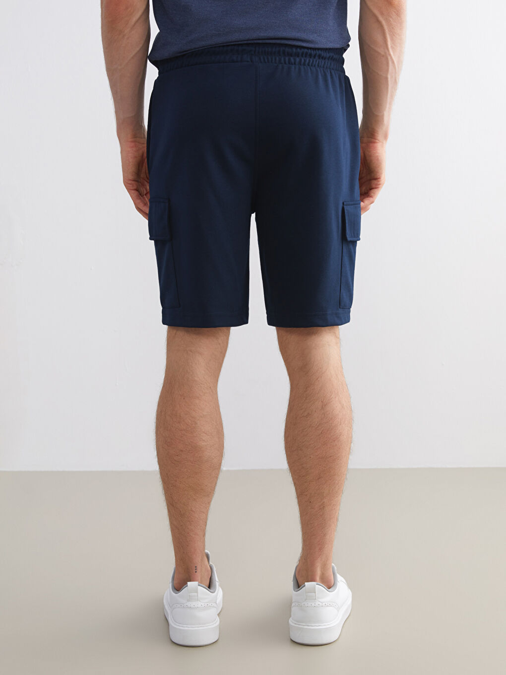 Lacivert Standart Kalıp Erkek Kargo Şort-3
